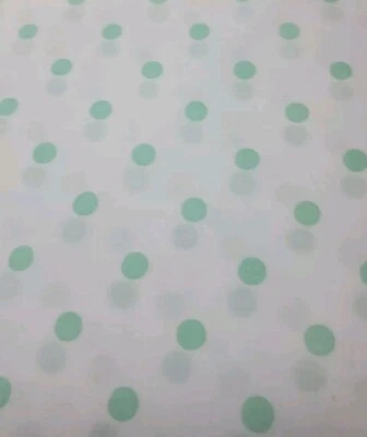 Vintage Sewing Fabric Jadite Green 1/4" Polka Dots On White 1.7yx45" Cotton - Image 1 of 4