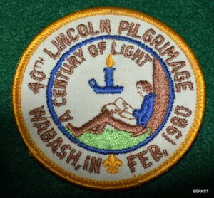 BOY SCOUT TRAIL PATCH - 1980 LINCOLN PILGRIMAGE - KOSTENLOSER VERSAND - Bild 1 von 3