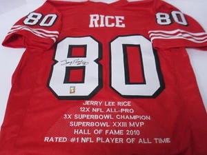 Jerry Rice Autographed San Francisco 49ers Signed Custom Stat Jersey Rice Halo - Picture 1 of 2