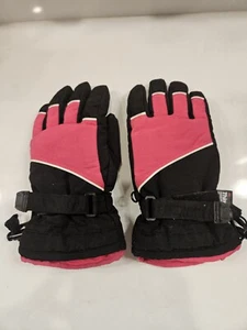 3M Thinsulate Waterproof  Insulated Black Pink Size 4-7 Snow Ski Gloves 1G - Picture 1 of 5