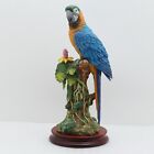 Napcoware+BLUE+MACAW+PARROT+Porcelain+Bird+Figurine+-+Large+14+1%2F2%22+High