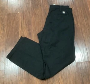 Men's Carhartt. Flat Front Blended Black Pant. Excellent Condition Size 36x32 - Picture 1 of 5