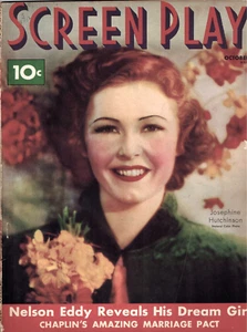SCREEN PLAY Oct of 1936 with Photo cover of JOSEPHINE HUTCHINSON, in North by NW - Picture 1 of 2