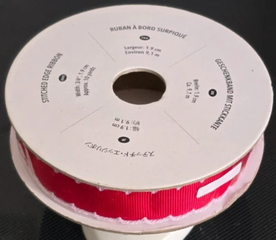 Stampin' Up! Real Red Stitched Edge ribbon, 3/4" 10 yards, brand new unopened - Image 1 of 3