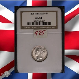 Great Britain 1878 6 Pence NGC MS61 - Picture 1 of 2