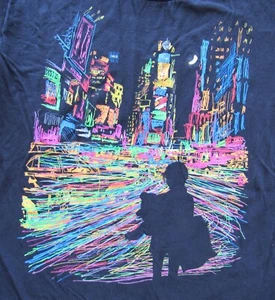 Threadless Large City that Never Sleeps New York T-Shirt schwarz top Grafik - Bild 1 von 3