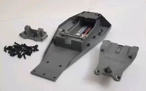 Fits Traxxas Rustler 2wd Chassis Upper & Lower w/ ESC Mount Plate and Bulkhead - Picture 1 of 3