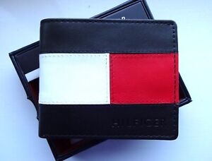 Tommy Hilfiger Men's Leather Passcase 'Orson' BiFold, Wallet, Coin Pouch, Black