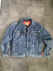 Vintage Gap Denim Trucker Jacket with Red Buffalo Plaid Lining Small- Rare Label