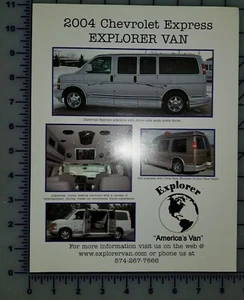 2004 Chevrolet Conversion Chevy Van Sport Van Brochure Sheet - Bild 1 von 2