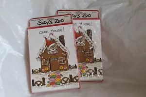 2 VTG Sealed Suzy’s Zoo Open House Invitations Christmas Gingerbread House Theme - Picture 1 of 2