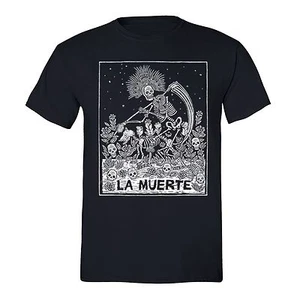 Men's La Muerte Sugar Skull Day of the Dead Mexican Dia Los Muertos T-shirt S-5X - Picture 1 of 8