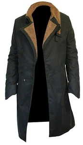 Men's Blade Runner 2049 Ryan Gosling Long Black Coat Officer K Trench Coat - Picture 1 of 4