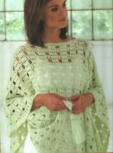 FRANCESCA PONCHO WOMEN'S CROCHET PATTERN INSTRUCTIONS - Picture 1 of 2