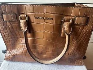 Michael Kors Handtasche Dillon Kroko-Prägung Rindsleder Umhängetasche Walnuss Staubbeutel - Bild 1 von 13