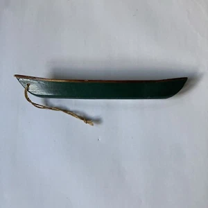 Canoe Model Wooden 9" Lightweight Decor Vintage Green - Picture 1 of 5