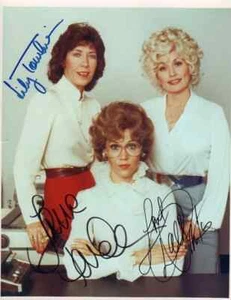 Nine to Five Cast Signed Photo POP COA Jane Fonda Lily Tomlin Dolly Parton - Picture 1 of 1