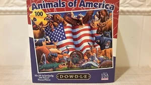 Animals of America 100 Piece Jigsaw Puzzle Dowdle Folk Art  16x20 Poster Ins EUC - Picture 1 of 8
