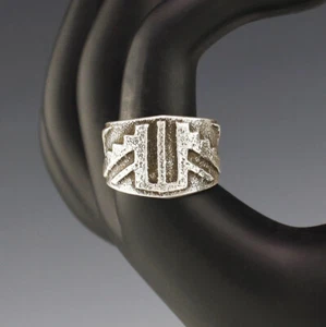 INDIANER NAVAJO STERLINGSILBER TUFFSTEINGUSS RING VON ANTHONY BOWMAN - Bild 1 von 5