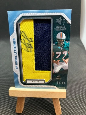 Jake Long 2008 SP ROOKIE THREADS RC AUTO #'d/62 LETTERMEN Michigan 👀〽️🏈🔥 - Image 1 of 4