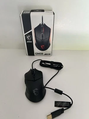 MSI Clutch GM08 Gaming Mouse, 4200 DPI Optical Sensor 3,Red LED Lighting - BLACK - Image 1 of 4