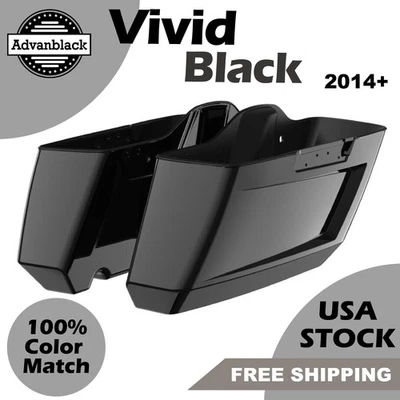 Parte inferior de alforjas Advan Vivid negras con agujeros picados para Harley Touring 2014+ Foto 1 de 4