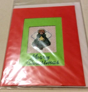 Fertige Weihnachtskreuzstichkarte eines Engels. A5 Gr. - Bild 1 von 1