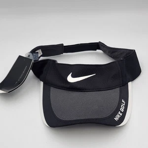 Nike Visiera Golf Nero Bianco Regolabile Nike Fit Dry Adulto Unisex NUOVO - Foto 1 di 9