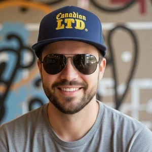 Roots Canadian Dreamer Truckermütze blau Druckknopflasche - Bild 1 von 6