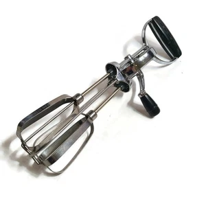 Vintage EKCO Best Manual Hand Crank Egg Beater Mixer Stainless Steel Made In USA - Picture 1 of 11