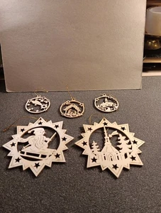 Weihnachts Holz Sterne 5 St. - Bild 1 von 7