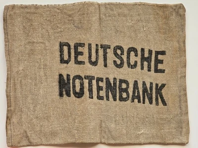 1 Stück Geldsack Deutsche Notenbank  Beutel Leinensack Original Größe 24x19 cm - Bild 1 von 2