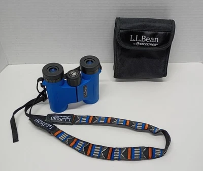 LL Bean Celestron Binoculars 10X25 Waterproof With Case & Strap - Blue - Image 1 of 4
