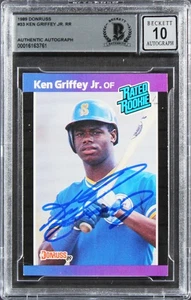 Mariners Ken Griffey Jr. Signed 1989 Donruss #33 Rookie Card Auto 10! BAS Slab - Picture 1 of 2