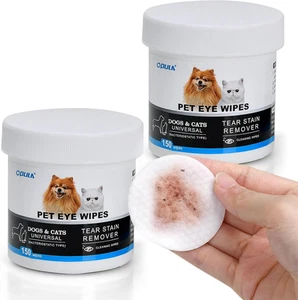 300Pcs Dog Eye Wipes Biodegradable, Hypoallergenic Cat Dog Eye Cleaner, Pet Tear - Picture 1 of 12
