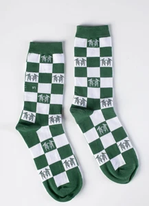 Official SLEEP TOKEN Symbol Green/White Checked Socks BRAND NEW - Picture 1 of 1