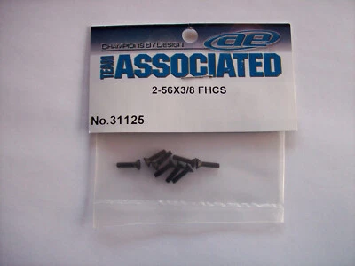 Team Associated 31125 TC4 2-56 x 3/8 inch Flat Head Cap Screws (8) - Image 1 of 3