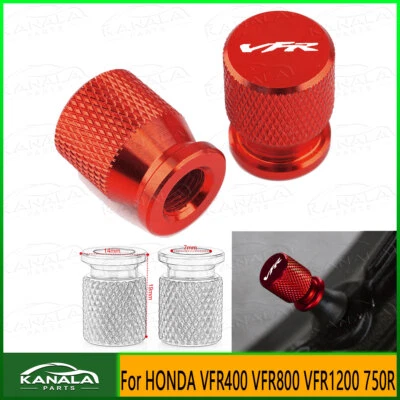 LOGO VFR CNC Tire Valve Aluminum Covers For HONDA VFR400 VFR800 VFR1200 750R - Image 1 of 4
