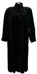 Abrigo Largo De Colección Terciopelo Perla Estrás Acentuado Noche GANTOS Talla 10 - Imagen 1 de 13