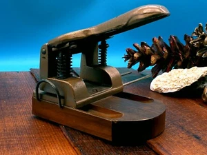 Vintage Heavy Duty Wood Metal Pioneer Paper Puncher - Picture 1 of 12
