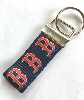 HANDMADE MINI KEYCHAIN Decorated with BOSTON RED SOX Ribbon Luggage ID Free Ship - Image 1 of 2
