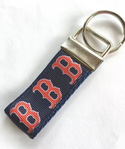 BOSTON RED SOX KEY CHAIN Mini BLUE RIBBON Zipper Pull, Backpack Dangle FREE SHIP Cover