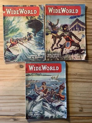 Wide World magazine 3 copies from 1956/7 "True Adventure For Men" - Image 1 of 4