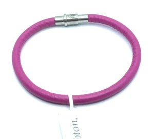 Brighton Woodstock Coachella Thin Fuchsia Pink Medium Leather Bracelet 8in NWT - Picture 1 of 7
