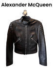 ALEXANDER MCQUEEN Black Leather Moto Jacket Size IT38 Biker