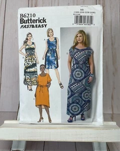 Butterick 6210 Very Easy Maxi Loose Fit Dress Plus RR 18W-24W Sewing Pattern NEW - Picture 1 of 2