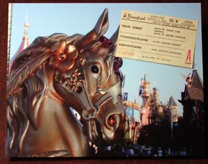 Disneyland PHOTO King Arthur Carrousel Golden Anniversary 2005 + Vintage Ticket - Picture 1 of 8