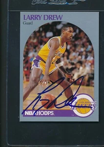 1990/91 Hoops #155 Larry Drew LA Lakers Signed Auto *A1044 - Picture 1 of 1