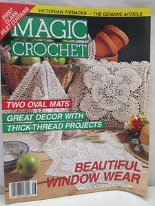 Magic Crochet Magazine June 1992 Patterns Victorian Tiebacks Thick Thread  - Picture 1 of 4