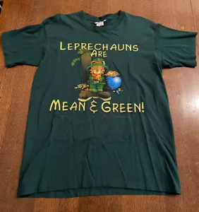 Vtg L Single Stitch Garfield The Cat T-shirt St. Patrick’s Day Leprechaun - Picture 1 of 4